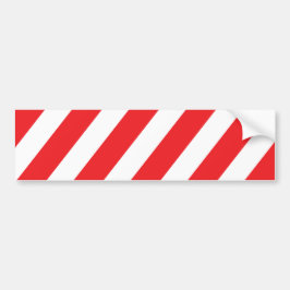 Attentie Stripes - Rood wit - Zichtbaarheid Veilig Bumpersticker