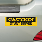 Attentie STUNT DRIVER Bumpersticker (Op auto)
