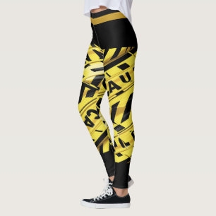Attentie Tape Illustratie Legging Geel