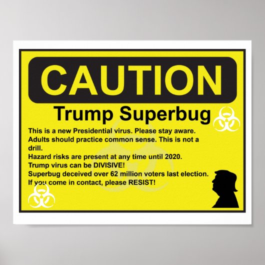 Attentie Trump Superbug-Poster Poster (Voorkant)