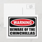 ATTENTION À LA Carte Postale CHINCHILLAS (Devant / Derrière)