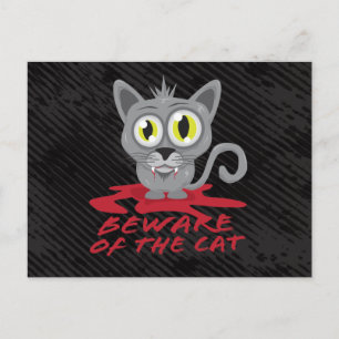 Attention À La Carte Postale Du Chat