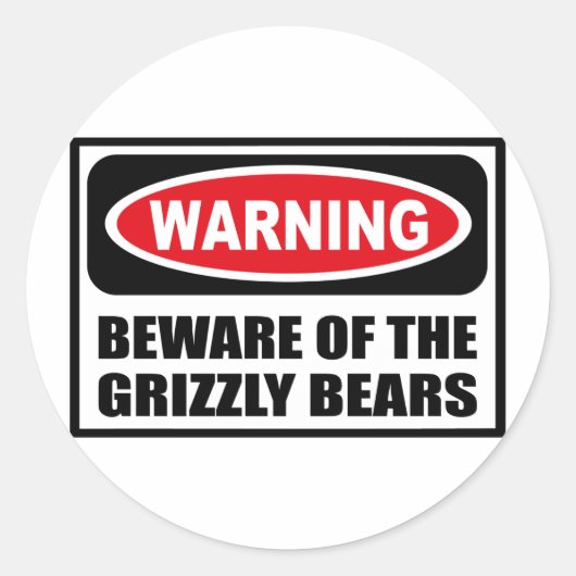 ATTENTION AU Sticker GRIZZLY BEARS (Devant)