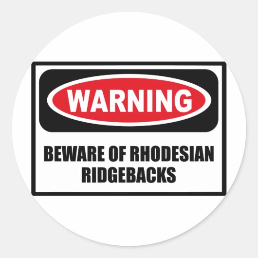 ATTENTION AU Sticker RHODESIAN RIDGEBACKS (Devant)