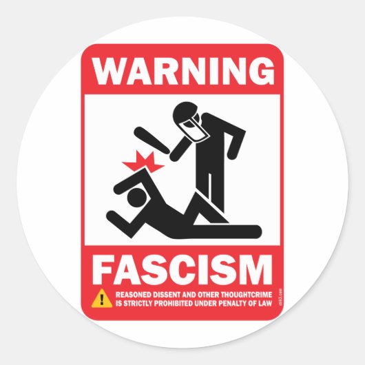 Attention! Autocollant de facisme (Devant)