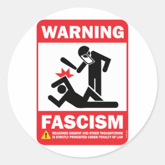 Attention! Autocollant de facisme