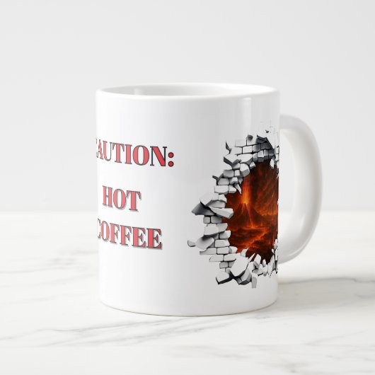 Attention Café chaud drôle Volcano Lava Mug (Devant droit)