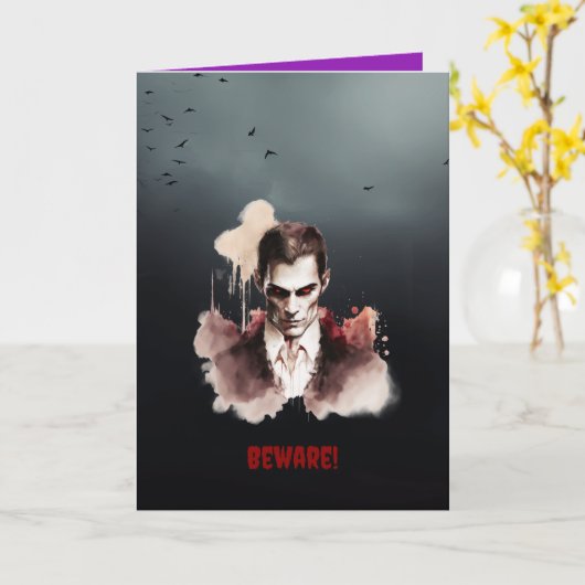 "Attention !" Carte de vœux pliées (Fleur jaune)