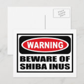 ATTENTION DE LA Carte postale SHIBA INUS (Devant / Derrière)