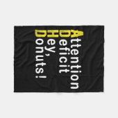 Attention Deficit Hey Donuts Funny Gift Tee Adhd M Fleece Deken (Voorkant (Horizontaal))