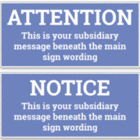 Attention - Deux Stickers Signes Bleus & Blancs
