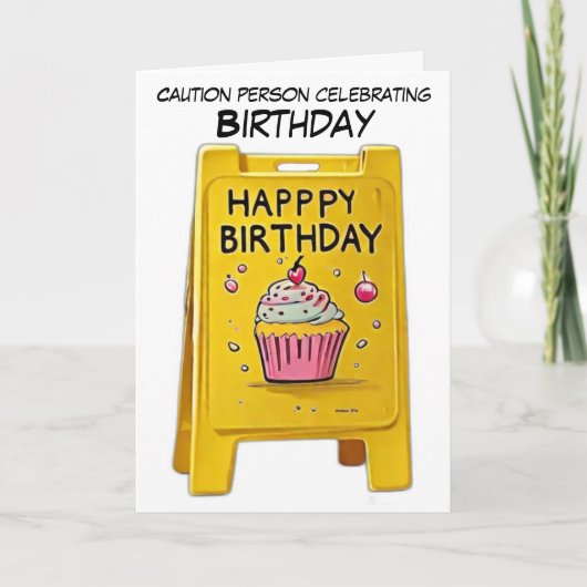 Attention drôle Carte d'anniversaire - Connexion J (Devant)