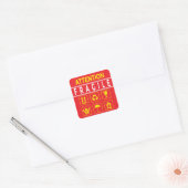 Attention Fragile Vierkante Sticker (Envelop)