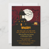 Attention Maison hantée Halloween invitation de la (Devant)