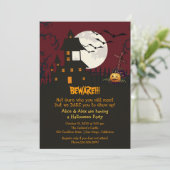 Attention Maison hantée Halloween invitation de la (Debout devant)