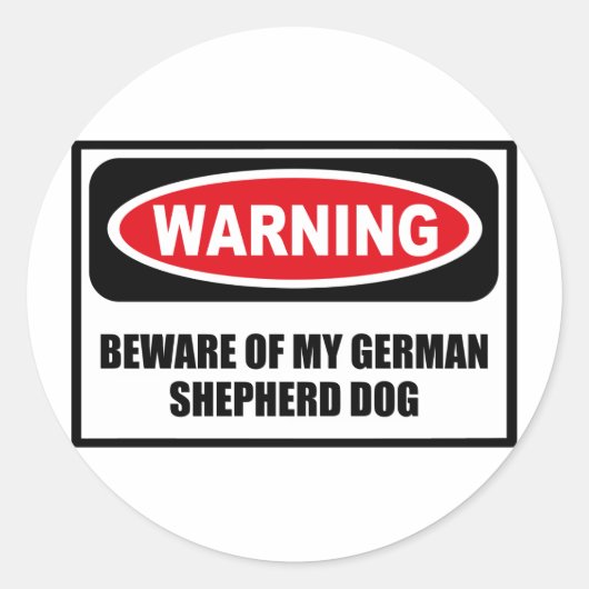ATTENTION MÉFIEZ DE MON Sticker CHIEN ALLEMAND SHE (Devant)