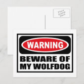 ATTENTION MÉRITE DE MA CARTE POSTALE WOLFDOG (Devant / Derrière)