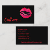 attention obtenir rouge baiser noir carte de visit (Devant / Derrière)