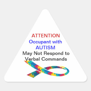 attention ! Occupant a des stickers d'autisme