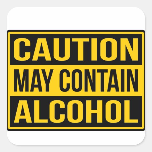 Attention Peut Contenir Un Sticker À Signes D'Alco (Devant)