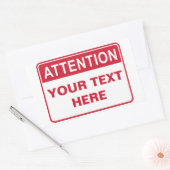Attention Sign, template Rechthoekige Sticker (Envelop)