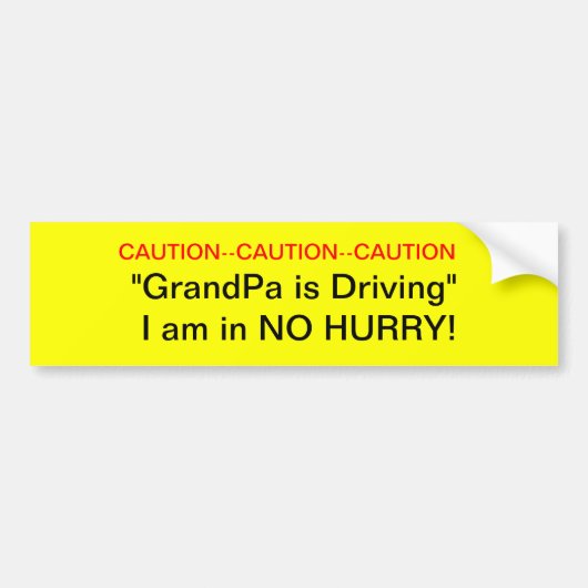 Attention Sticker de pare-chocs GrandPa (Devant)