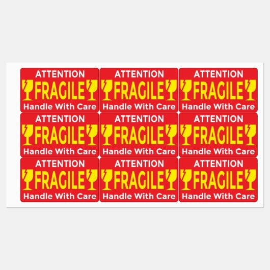 Attention Stickers Fragile - Handle Avec navire de (Feuille)