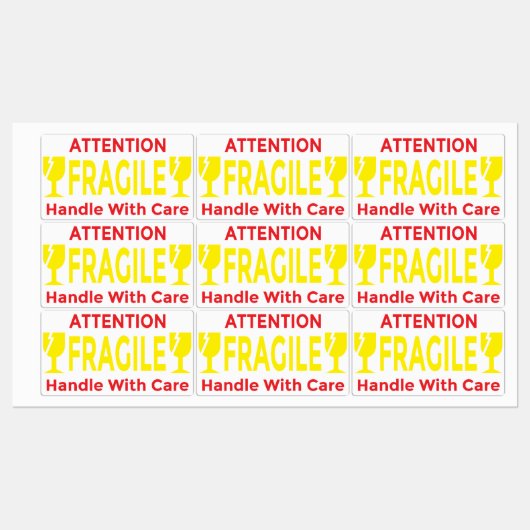 Attention Stickers Fragile - Handle Avec navire de (Feuille)