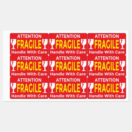 Attention Stickers Fragile - Handle Avec navire de (Feuille)