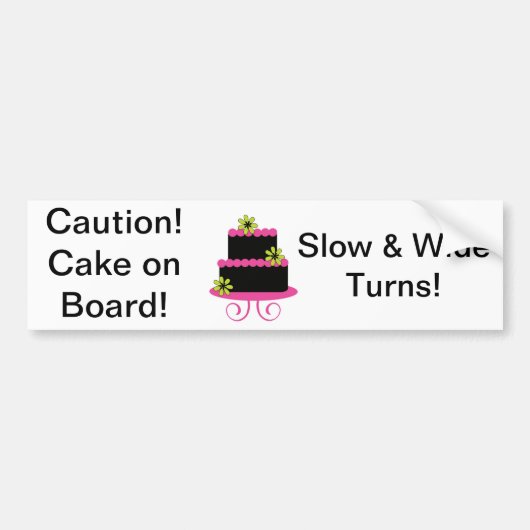 Attention ! Stickers pare-chocs Gâteau à bord (Devant)