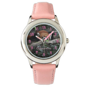 Attentive Red Panda in de dierentuin Horloge