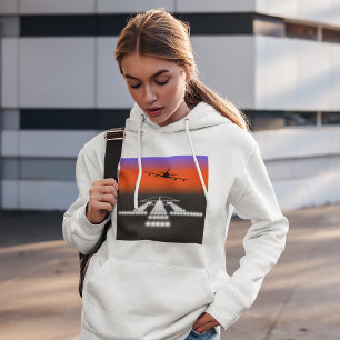 Atterrissage De Nuit D'Avion Sur Un Sweat - shirt 