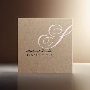 Attic Elegant Personalized Monogram Professional Vierkante Visitekaartje