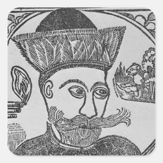 Attila de Hun Vierkante Sticker (Voorkant)