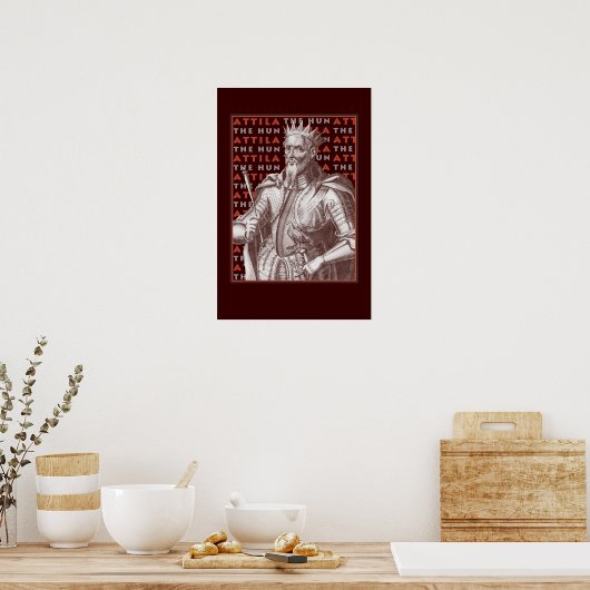 Attila The Hun - Poster d'une image antique frappa (Cuisine)
