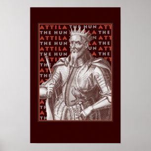 Attila The Hun - Poster d'une image antique frappa