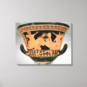 Attische rode kalyx-krater die Herakles W Canvas Afdruk