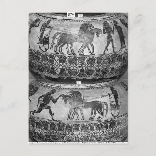 Attische zwarte-figuurdino's briefkaart (Voorkant)