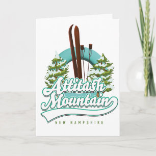 Attitash mounnew hampshire ski logo feestdagen kaart