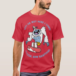 Attitash, New Hampshire Yeti Snowboarding Vacation T-shirt