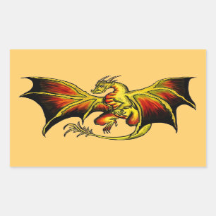 Attitude artistique dragon coloré autocollants ima