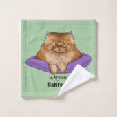 Attitude de chat drôle (Gant de toilette)