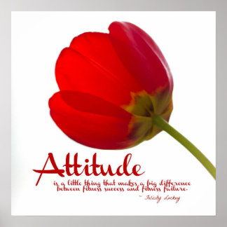 Attitude for Fitness Succness: Red Tulip Poster