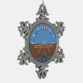 Attitude Indicator Vliegtuig vlieginstrument Tin Sneeuwvlok Ornament (Links)
