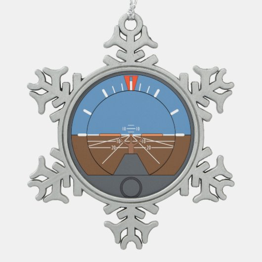 Attitude Indicator Vliegtuig vlieginstrument Tin Sneeuwvlok Ornament (Voorkant)