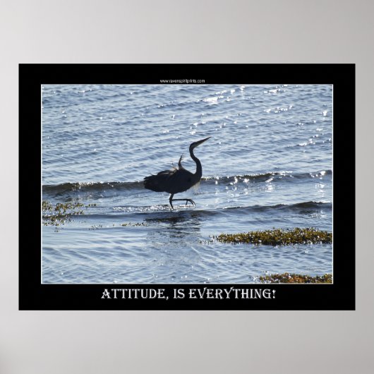 ATTITUDE IS ALLES WAT een geweldige blauwe foto va Poster (Voorkant)