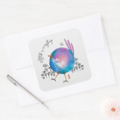 ATTITUDE IS ALLES WAT waterverf is Vierkante Sticker (Envelop)