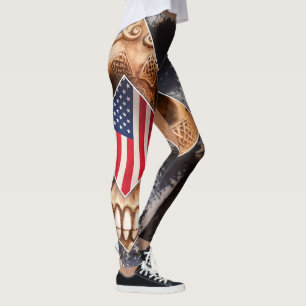 Attitude Roxxs leggings "Red, white and Skull"