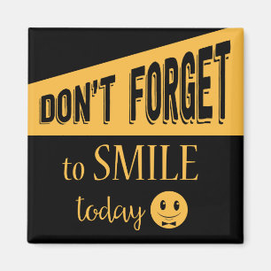 Attitude Smile Face Motivatie Black en Gold Magneet