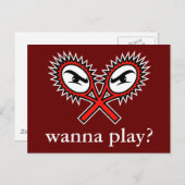 Attitude tennis briefkaart - Wil je spelen? (Voorkant / Achterkant)
